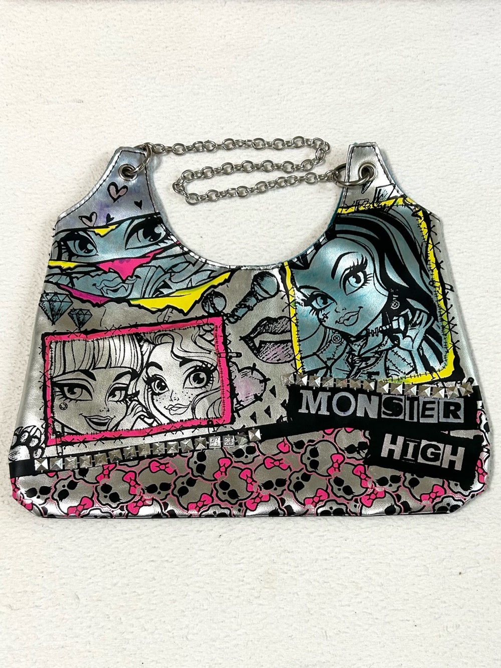Silver Metallic Monster High Mini Handbag /Purse Frankie Stein Draculaura 2016